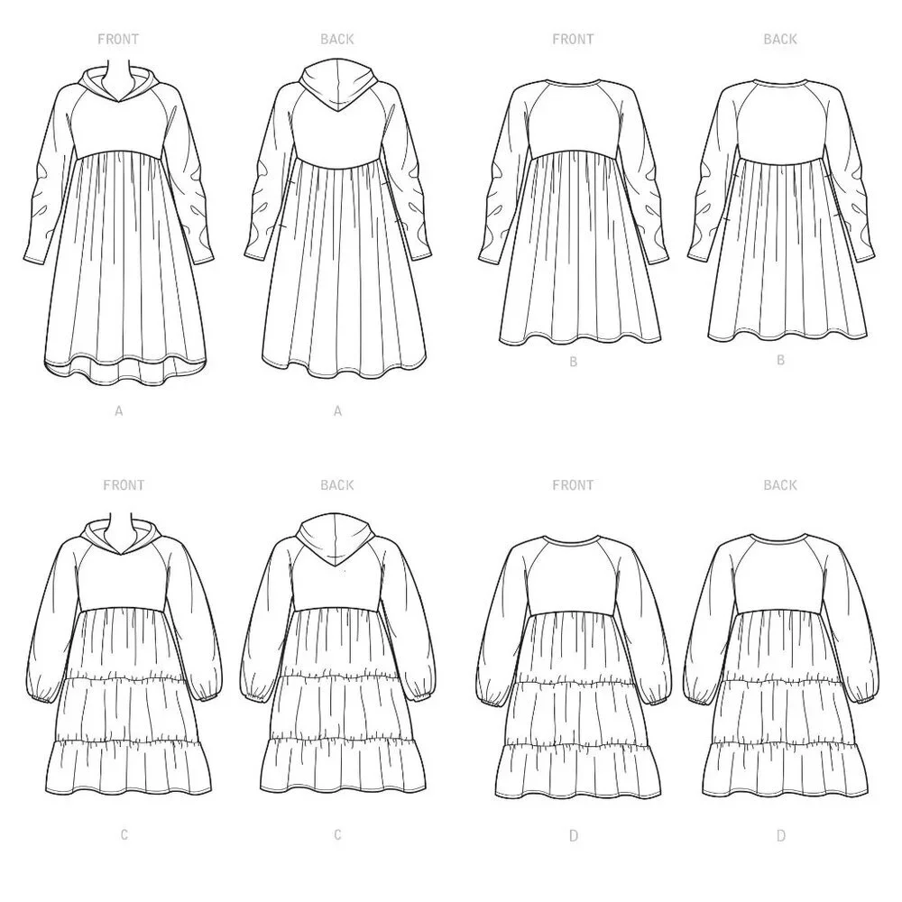 Simplicity Sewing Pattern 9380 11183 Sweatshirt‎ Dress Misses Size XS-XL
